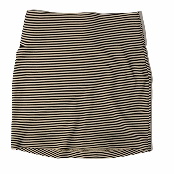 BCBGeneration Tan/Black Striped BodyCon Mini Skirt - Picture 1 of 4